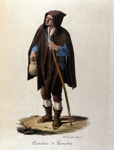 Sicilya'daki Camastra bölgesinden bir köylü. by Unknown artist