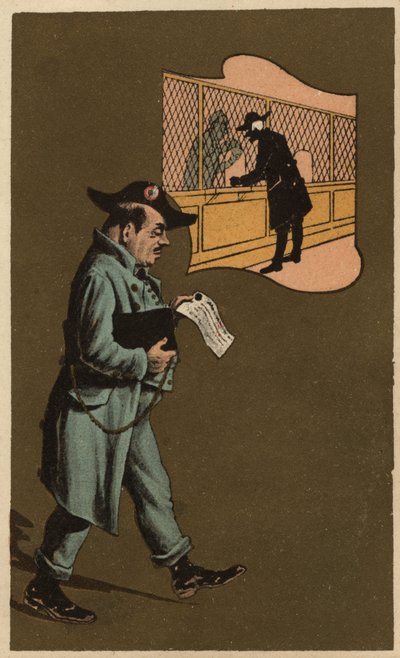 Bir vergi müfettişi, anonim kromolitografi, 19. yüzyılın sonlarında. by Unknown artist