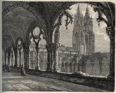 Abbaye Saint-Jean-des-Vignes - Soissons - (Saint Jean des Vignes) - “” PATRIE” üzerine gravür - LUCIEN HUARD TARAFINDAN 6 CİLTTE FRANSA