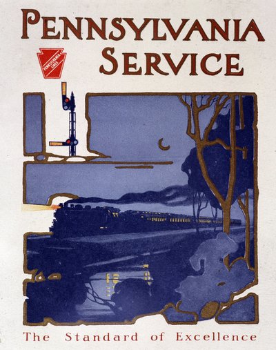 Pennsylvania Servis trenleri için reklam afişi, 19. yüzyılın sonlarında by Unknown artist