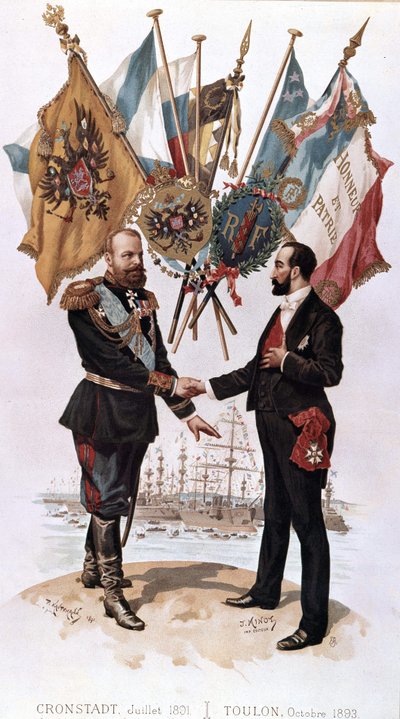 Alexander III, Fransız-Rus ticaret anlaşmasının imzalanmasında (Kronstadt 1891 - Toulon 1893), Bianchetti koleksiyonu by Unknown artist