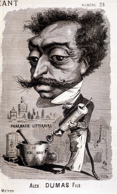 Alexandre Dumas Fils ve “” edebi eczanesi”” - 02/08/1868 tarihli “” Le Géant” da by Unknown artist