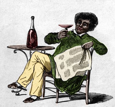 Alexandre Dumas babası (1802-1870), Fransız yazar şarap içiyor. by Unknown artist