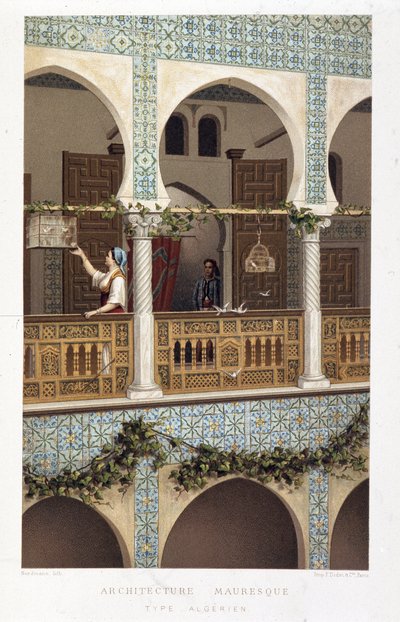 Cezayir Mağribi Mimarisi - Firmin Didot tarafından “” Cezayir: Tarih, Fetih ve Kolonizasyon”” da by Unknown artist