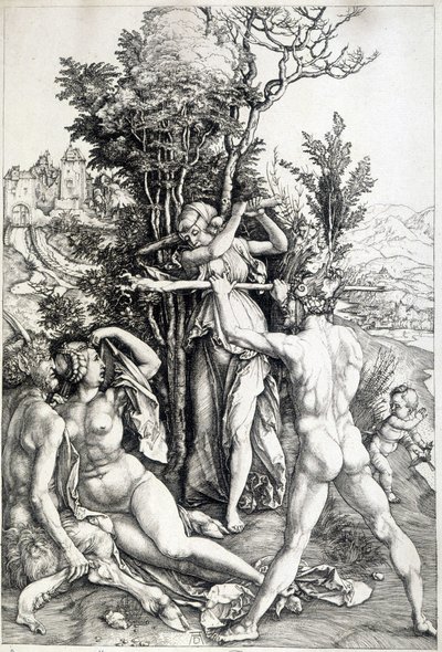 Alegorik kıskançlık figürü - 16. yüzyıla ait oyma by Unknown artist