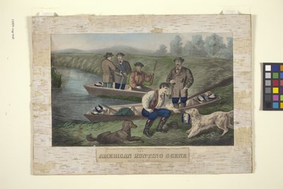 Amerikan Av Sahnesi (elle renklendirilmiş litografi) by Unknown artist