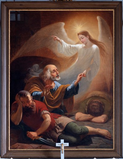 Bir melek, Aziz Petrus'u hapishaneden kurtarır, F. Devigne (?) by Unknown artist