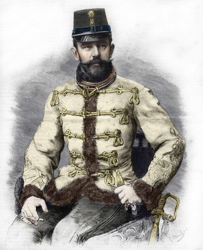Habsburg Arşidükü Rudolf (1858-1889), Avusturya Veliaht Prensi. 1889 gravürü. by Unknown artist
