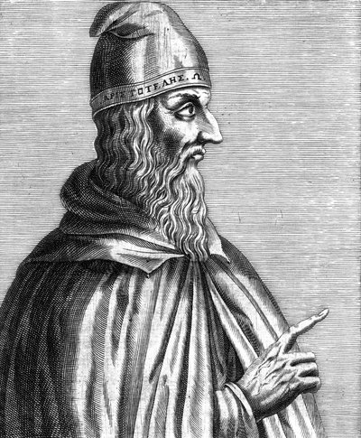 Aristoteles (MÖ 384-322) Yunan filozofu, Fransız gravürü by Unknown artist