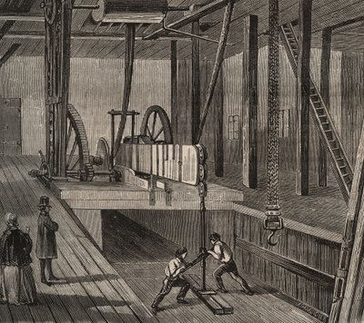 Atelier de sondaj du kuyu artezyen de Passy. “Le Musee Des Sciences”da 1856