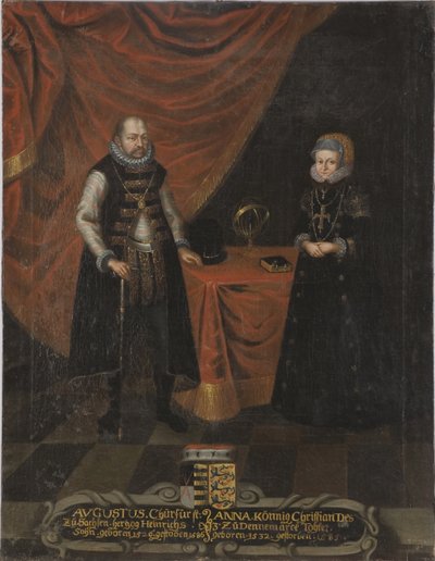 Auguste I, electeur de Saxe ve prenses Anne du Danemark - Augustus Portresi (1526-1586), Saksonya Elector ve Danimarka Anne (1532-1585), Saksonya Electress, Anonim . Tuval üzerine yağlıboya. Ebat : 103x79,5 cm. Ulusal Müze Stockholm by Unknown artist