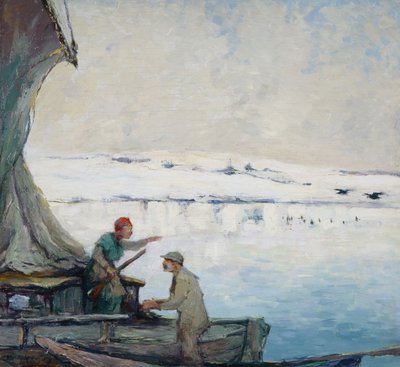 Fiyorttaki balıkçıllar by Unknown Artist