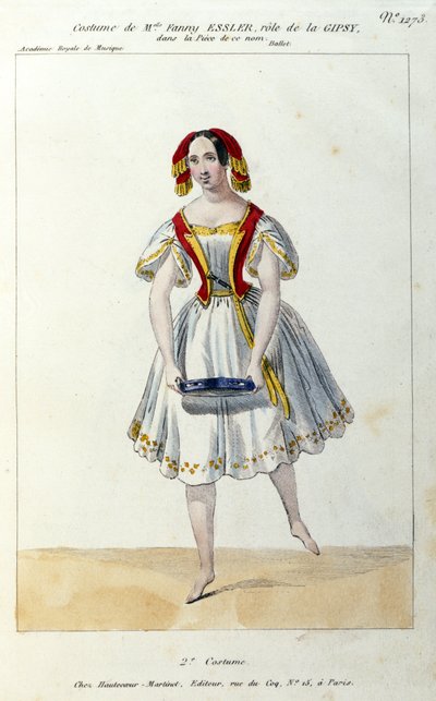 Avusturyalı dansçı Fanny Elssler (1810-1884) “La gipsy” balesinde 1839 19. yüzyıl baskısı by Unknown artist