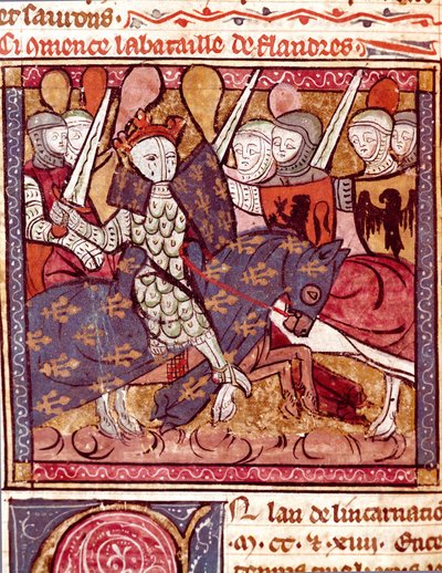 Flanders Savaşı Minyatür “” Grandes Chronicles de France” 1375-1379 Belediye Kütüphanesi, Castres by Unknown artist