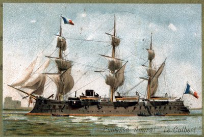 Savaş Gemisi Amiral “” Colbert””. 19. yüzyıl kromolitografisi. by Unknown artist