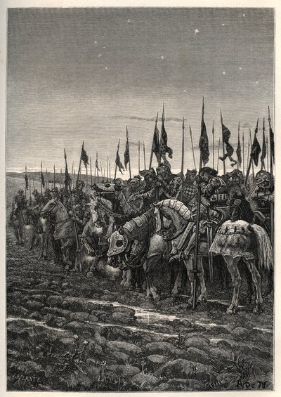 Agincourt savaşından önce - 100 Yılların Savaşı: Azincourt Savaşı (Pas-de-Calais) 25 Ekim by Unknown artist