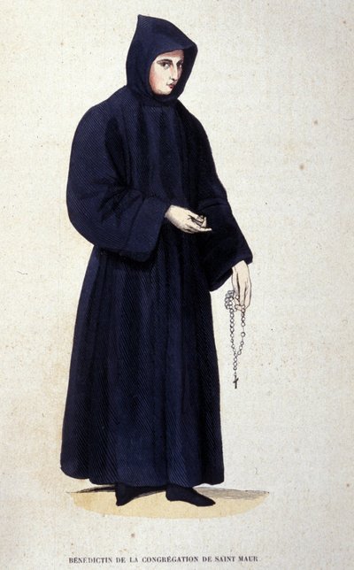 Saint Maur cemaatinin Benediktin. Dini emirler üzerine bir albümden gravür, Paris by Unknown artist