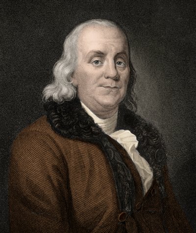 Benjamin Franklin (1706-1790) - gravür - 19. yüzyıl by Unknown artist