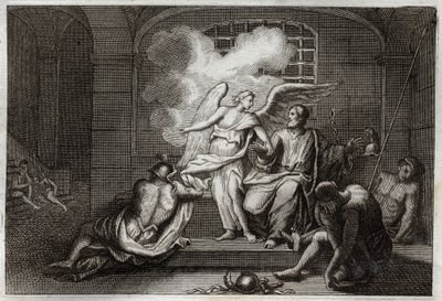 Royaumont İncili, Yeni Ahit: Saint Peter Delivre de hapishane. Aziz Peter geceleri bir Melek tarafından hapishaneden serbest bırakılır. 1811