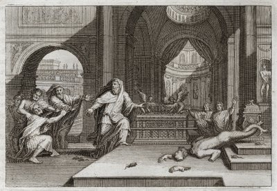 Royaumont İncili, Eski Ahit: Dagon İdolü. Ve Filistîler, mabede, Allahları Dagon
