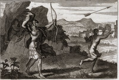 Royaumont İncili, Eski Ahit: Jonathan ve David. Yonatan babasının acısını görünce, Saul onu geri çekilmesi için uyardı. 1811