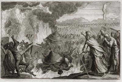 Royaumont İncili, Eski Ahit: Göksel Ateşin Cezası. Core (Kore), Datan (Datan, Nathan) ve Abriron (Abiram), Musa
