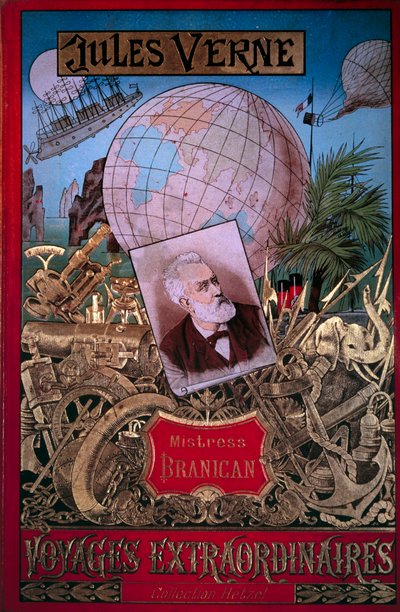 Kitap kapağı “” Branican Hanım” Jules Verne (1828-1905) tarafından “” Olağanüstü Voyages”” koleksiyonunda 19. yüzyıl Paris, B.N. by Unknown artist