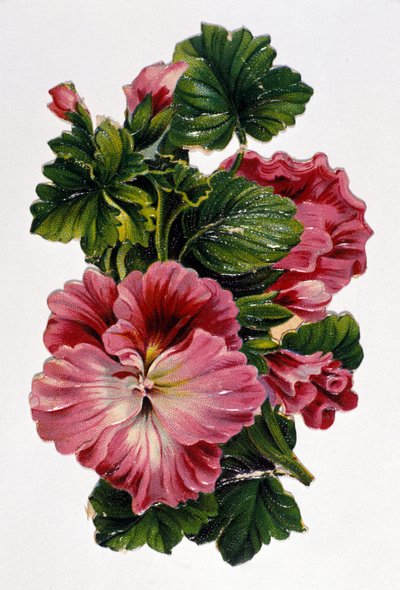 Çiçek buketi. 19. yüzyıl kromolitografisi. by Unknown artist