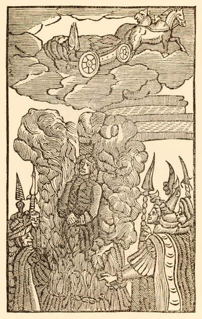 Cesur Sadık, sözlerinde ve eylemlerinde cesurca yapılır Hacılar Bu Dünyadan, Gelecek Olana İlerler, John Bunyan (1628-1688) Sadıklar işkence görür ve tehlikede yakılır, ancak sonra ilerler by Unknown