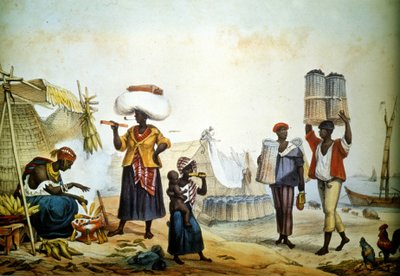Brezilya, sokak satıcıları kömür ve maden by Unknown artist