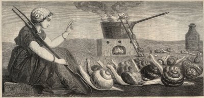 Bordo salyangoz - 19. yüzyıl oyma by Unknown artist