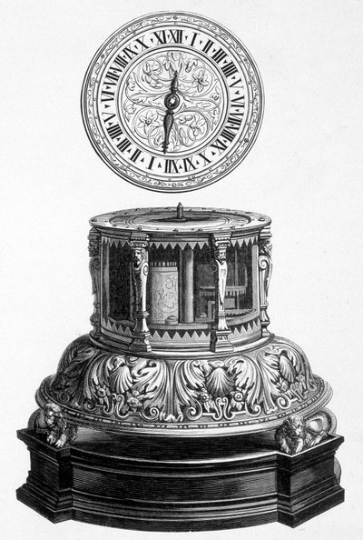 Valois döneminden dolap saati - gravür by Unknown artist