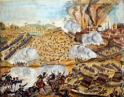 Rusya Seferi: “” Smolensk Savaşımdan bir görünüm, 17/08/1812 gecesi”” 19. Yüzyıl Paris Suluboya, Armee Müzesi by Unknown artist