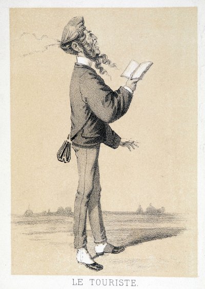 1866 civarında bir İngiliz turistin karikatürü. by Unknown artist