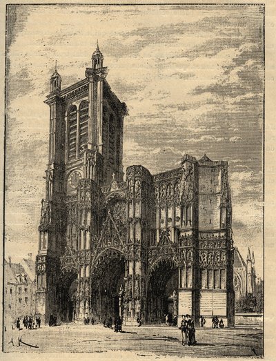 Cathedrale Saint-Pierre-et-Saint-Paul de Troyes - Şampanya-Ardennes - “” PATRIE” üzerine gravür - LUCIEN HUARD TARAFINDAN 6 CİLTTE FRANSA