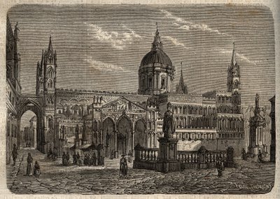 Cathedrale de Palermo - Palermo Katedrali - Palermo Katedrali - “” Dictionnaire populaire ünlü ”de gravür - 1864 - Joseph Decembre ve Edmond Allonier - by Unknown artist
