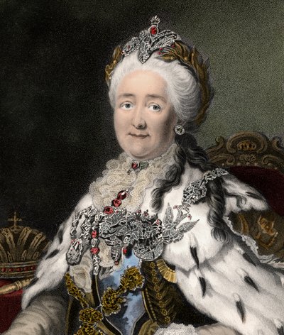 Catherine II Büyük 1729-1796 - gravür - 19. yüzyıl by Unknown artist