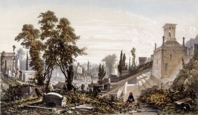 Père Lachaise Mezarlığı - litografi by Unknown artist