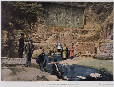 Çechan Alia, Shah Fath Ali ve çocukları Mısır anıtını ziyaret ediyor by Unknown artist