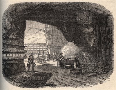 Peynirler - rokfor mahzenleri - “” PATRIE” de gravür - AÇIKLAMA LUCIEN HUARD TARAFINDAN 6 CİLTTE PECTUREQUIREQUE DE LA FRANCE - 19. yüzyıl sonu by Unknown artist