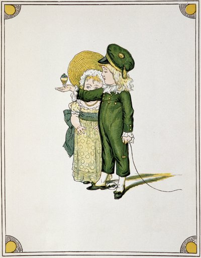 Üstte oynayan çocuklar - çizim by Unknown artist