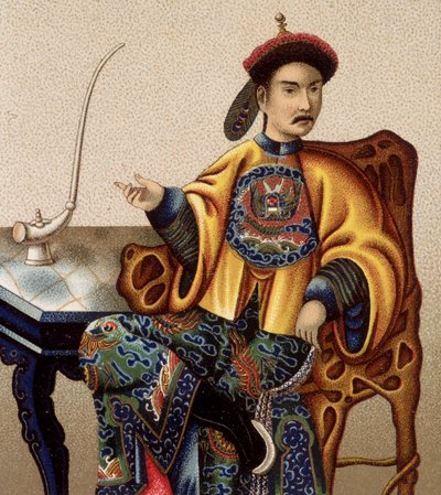 Çinli aristokrat oturan afyon - sd 19. yüzyıl by Unknown artist