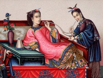 Çinli aristokrat oturan afyon - SD 19. yüzyıl by Unknown artist