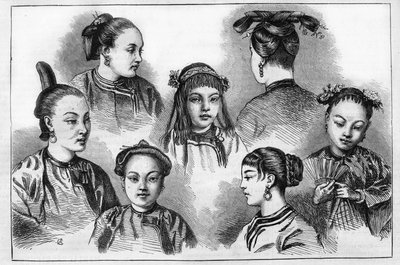 19. yüzyılda Çin modası ve saç modelleri. by Unknown artist