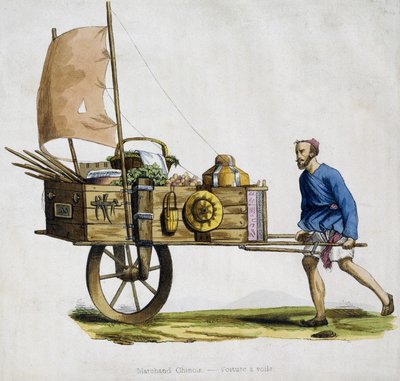 Çinli tüccar ve yelkenli arabası by Unknown artist