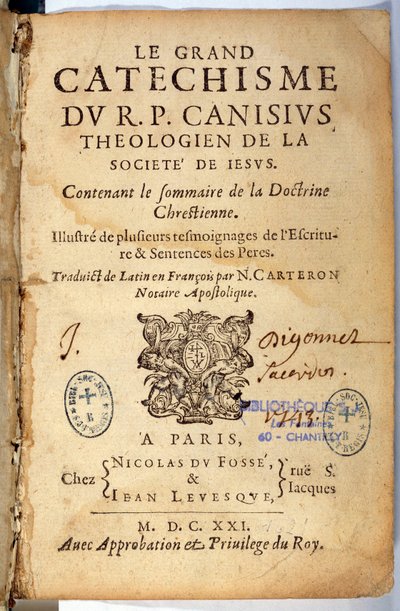 Hıristiyan dini: Büyük ilmihalin başlık sayfası. Pierre Canisius
