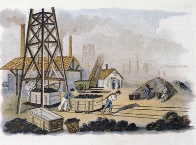 Kömür madeni: kömürün kıyıya taşınması, Fransa by Unknown artist