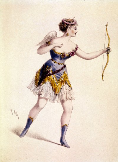 Cora Pearl (1842-1886), İngiliz fahişe, “Orphee to Hell” Operasında Cupid rolünde by Unknown artist