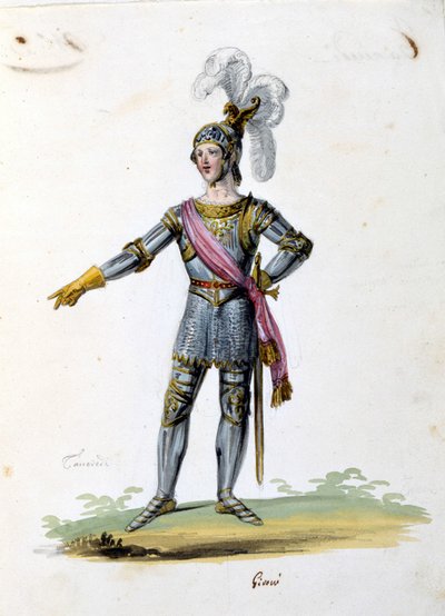 Tancrede karakteri için kostüm Gioacchino Rossini