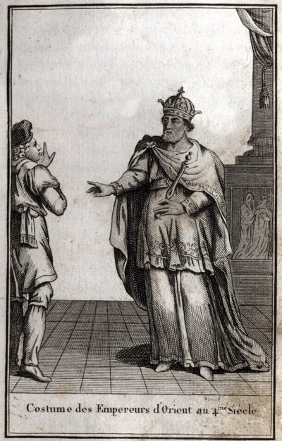 4. yüzyılda Doğu İmparatorlarının kostümü. P. J. B. N. 1814
